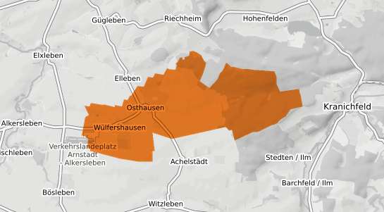 Mietspiegelkarte Osthausen Wuelfershausen